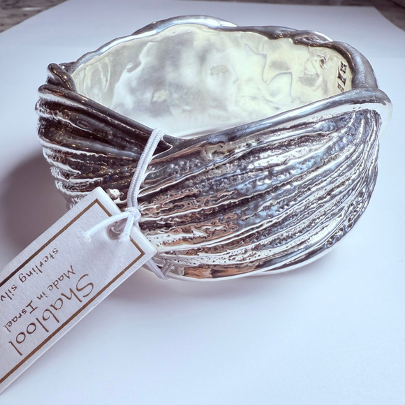 HUGE Didae Shablool Israel 925 Sterling Silver 40mm Wide Bangle Bracelet NWT! - Picture 5 of 12